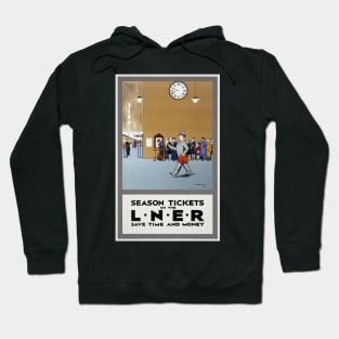 Season Tickets LNER UK Vintage Travel Poster Hoodie